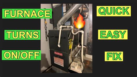 gas furnace burner turns on and off